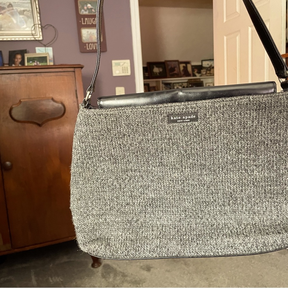 Grey wool Kate spade bag hardly used excellent condition
